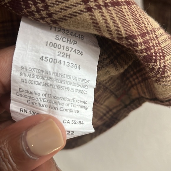 Men's Wrangler Cloud Flannel Free To Stretch Shirt Size Small Plaid Tan - Picture 7 of 11